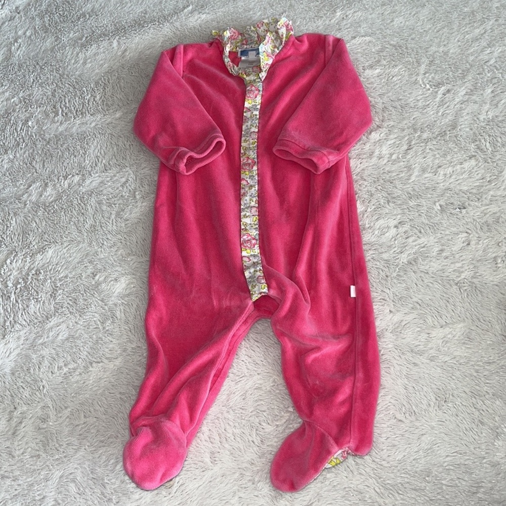 Jacadi Paris velvet footie/ sleeper baby girl clothing